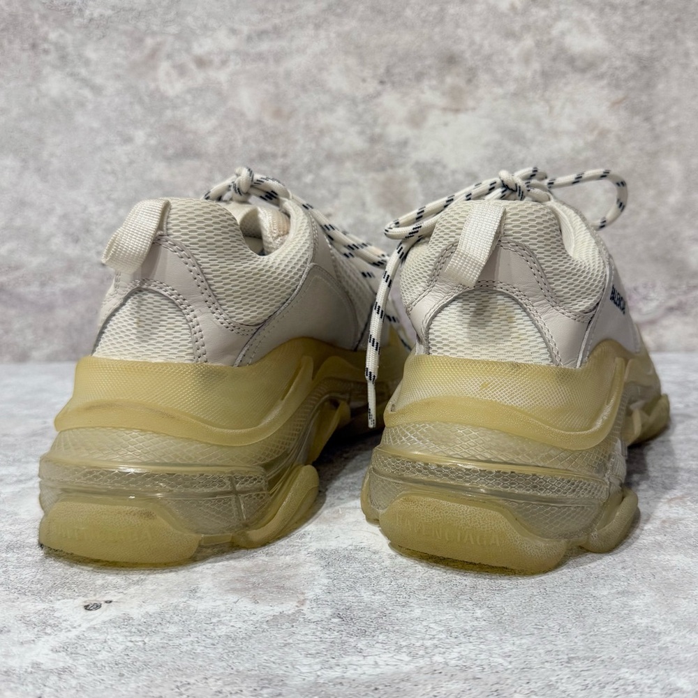 Womens Balenciaga Triple S Clear Sole in Beige/ Cream - Picture 2 of 7